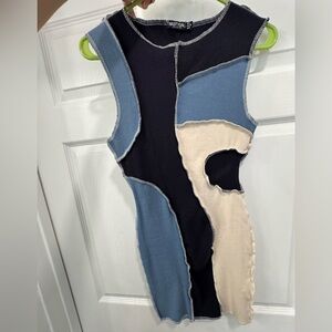 Nasty Gal Navy and White Knit Top